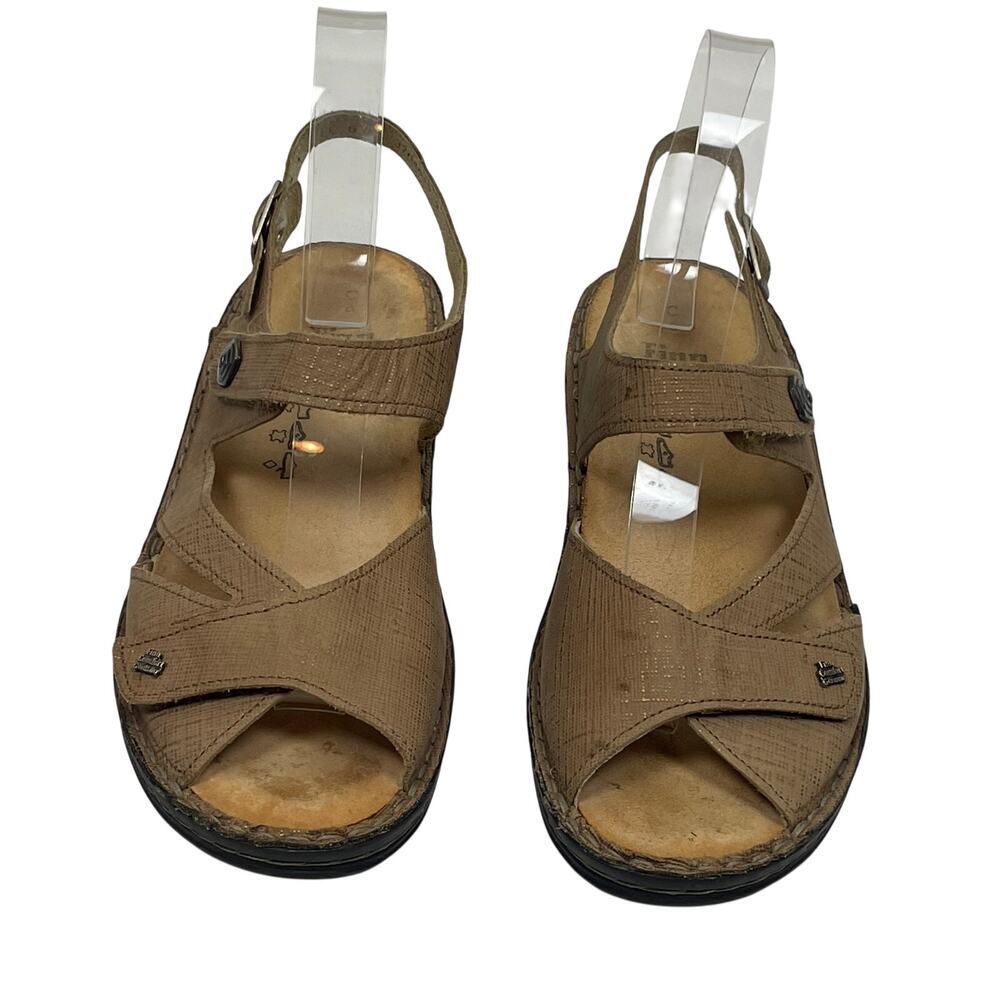 Finn‎ Comfort Sz 6C Snap Buckle Adjustable Strap Tan Sandals Germany